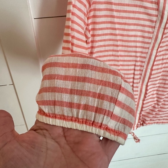 MOUNTAIN HARDWARE Striped button woman long sleeve casual activewear top M - Picture 7 of 11